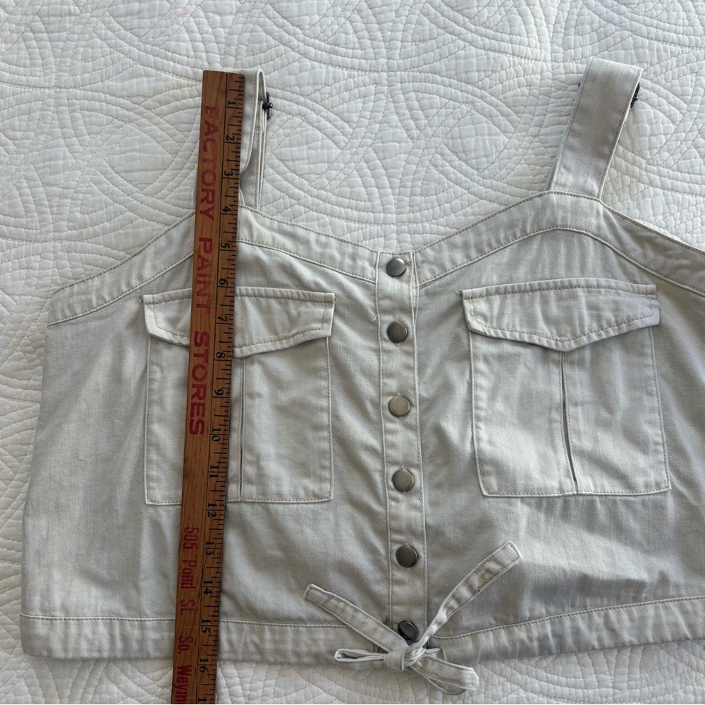 Free Palm Desert Button-Up Top Denim Crop Medium - Picture 9 of 10
